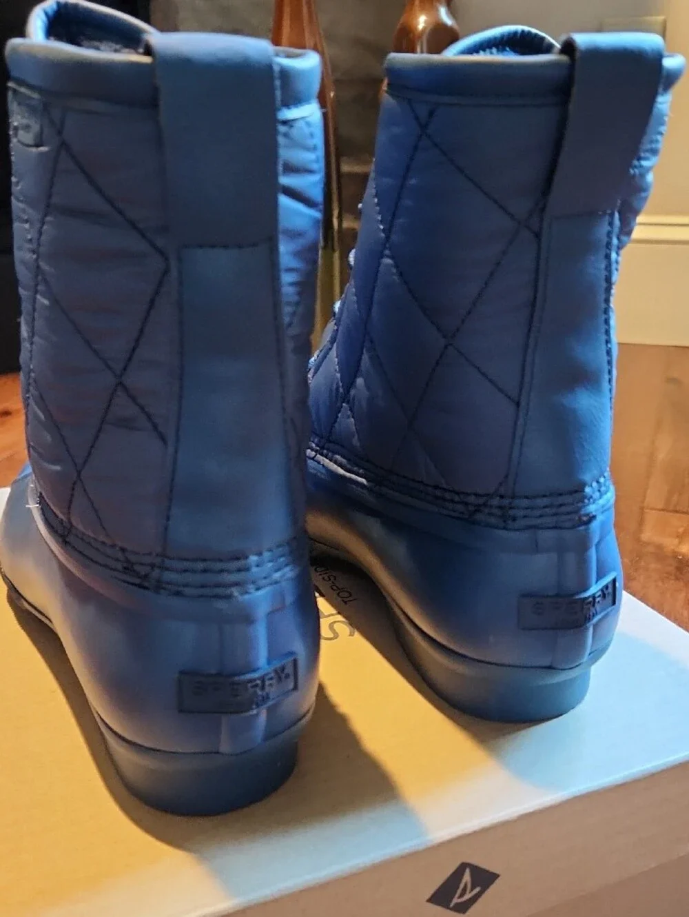 Men's Sperry Navy Waterproof Quilted Lace-Up Rain & Snow Boots